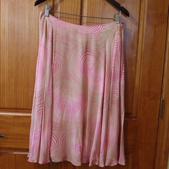Rodier 90s Pink Wave Swirl Vintage 2-Piece Skirt & Top Set Euro 44 Med/Lg - Picture 5 of 16